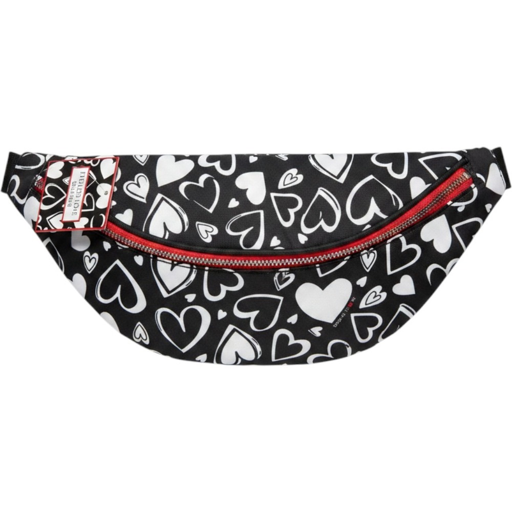Brighton‎ Endless Love Belt Bag black white heart pattern red zipper NWT